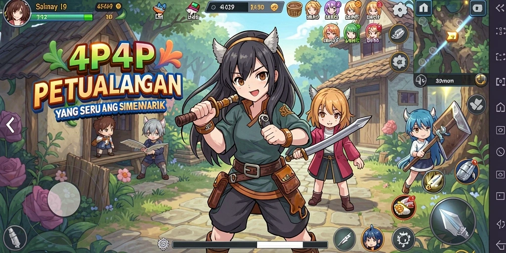 Tampilan menarik dari gameplay seru di 4P4P.