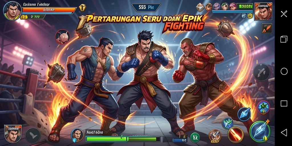Tangkapan layar gameplay 55RP yang menunjukkan aksi pertarungan seru.