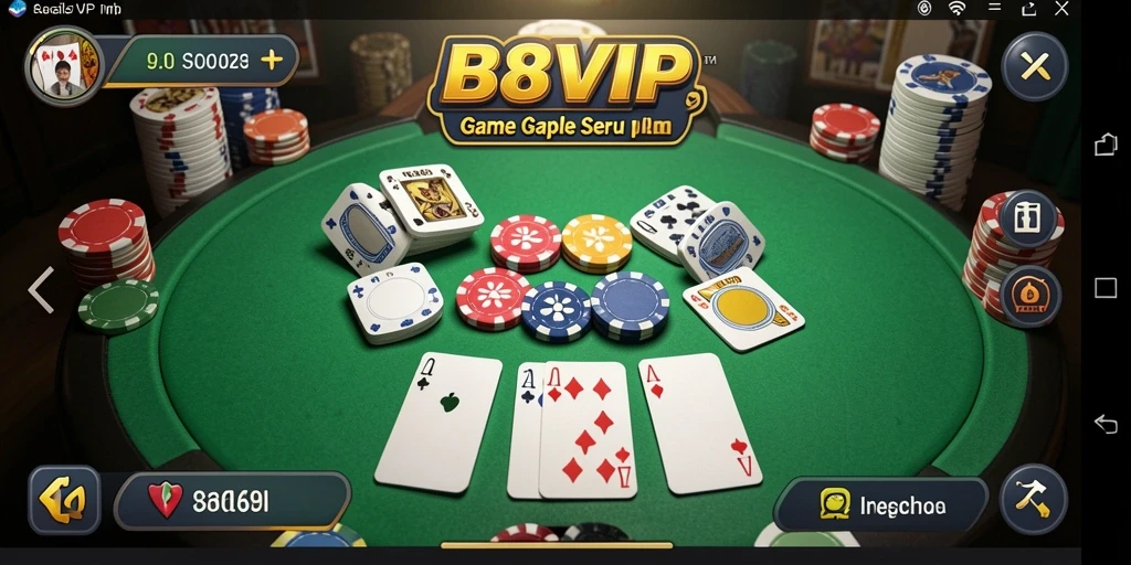 Tangkapan layar gameplay B8VIP yang menunjukkan serunya permainan Gaple.