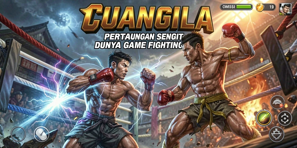 Screenshot gameplay CUANGILA menampilkan pertarungan seru antara karakter.