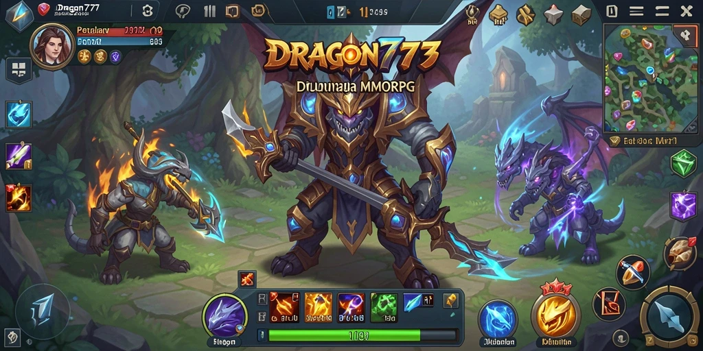 Screenshot gameplay <strong>DRAGON777</strong> yang menunjukkan pertarungan epik antar pemain.