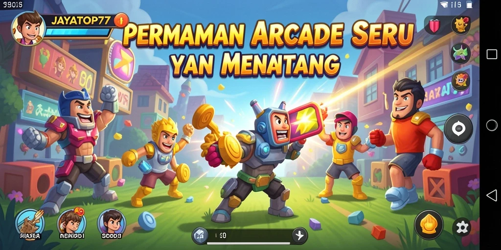 Screenshot gameplay menarik dari JAYATOP77 yang menunjukkan tantangan Arcade.