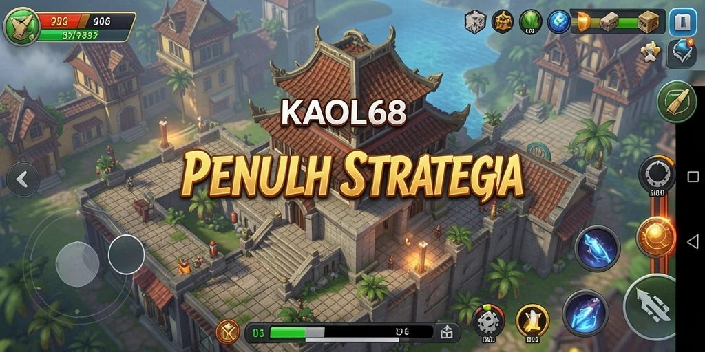 Tangkapan layar gameplay KAOL68 menampilkan aksi menara bertahan yang intens.