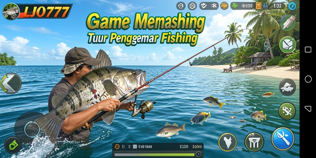 Tampilan gameplay LJO777 dengan aksi memancing yang mengasyikkan.