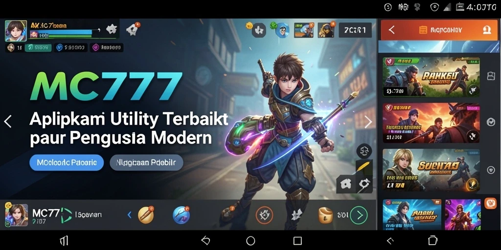 Tampilan dashboard utama aplikasi MC777 yang memudahkan pengelolaan file.