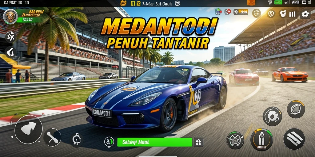 Gambaran gameplay balap di MEDANTOTO yang seru dan menantang.