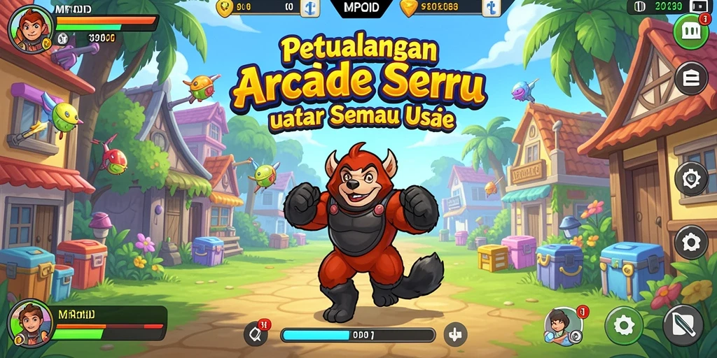 Screenshot menunjukkan aksi seru di game Arcade MPOID.