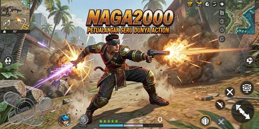 Tampilan gameplay NAGA2000 yang seru dan menegangkan.