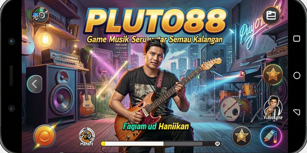 Tampilan seru dari gameplay PLUTO88 dengan berbagai lagu.