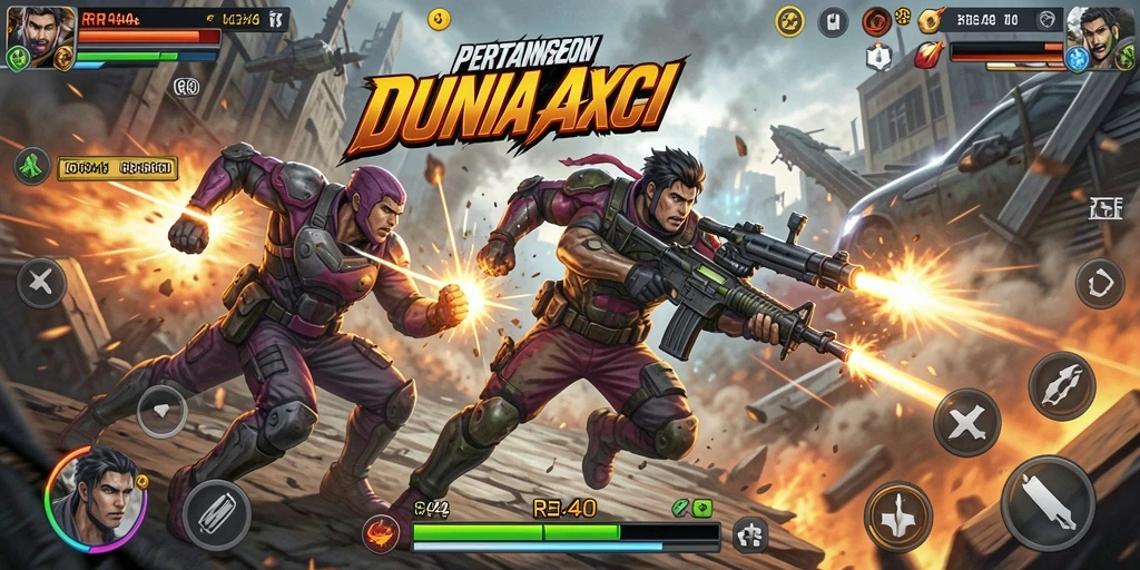 Tampilan seru gameplay RR44 dalam pertempuran Action.