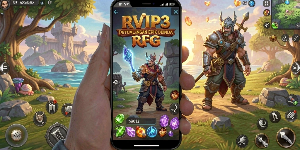 Tampilan gameplay RPG RVIP3 yang menakjubkan dan mendebarkan.