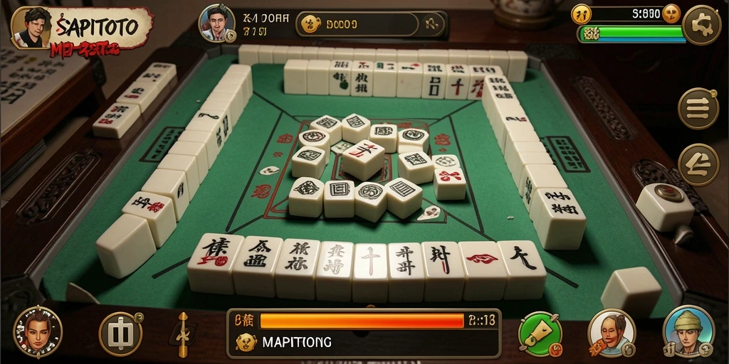 Tampilan gameplay SAPITOTO dengan grafis Mahjong yang menawan.