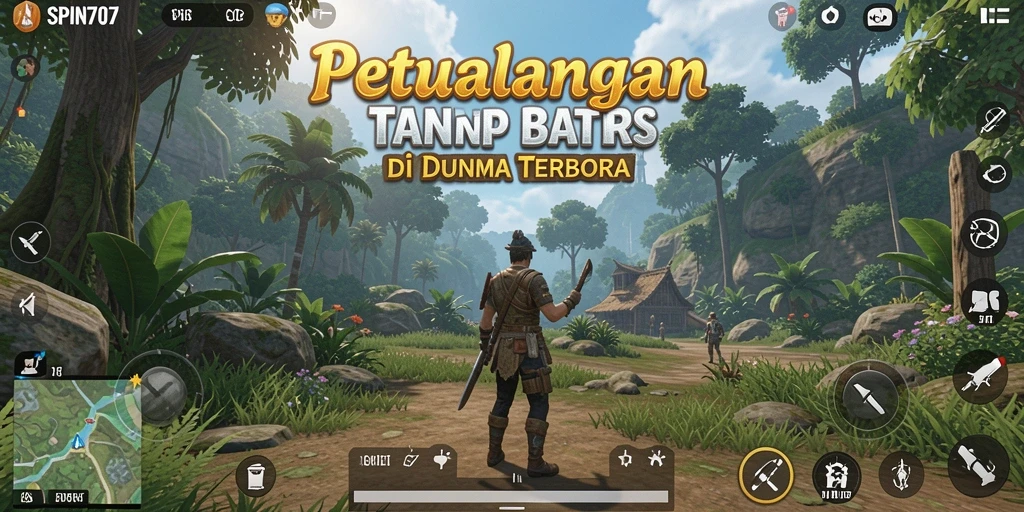 Screenshot SPIN707 menampilkan pemain yang menjelajahi lanskap dunia terbuka.