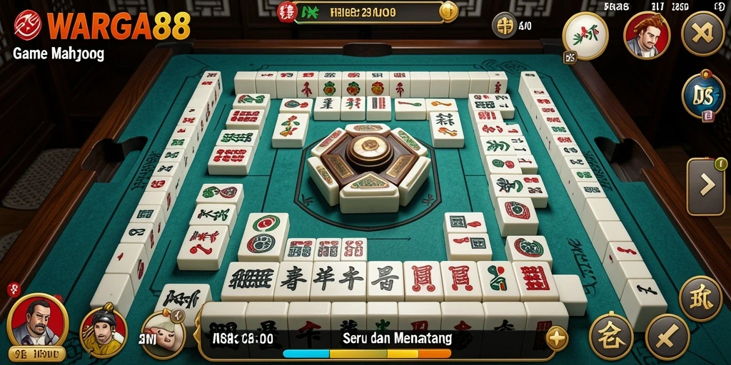 Gameplay seru WARGA88 dengan grafis Mahjong yang menarik.
