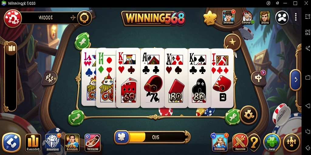 Tampilan gameplay WINNING568 yang menarik saat bermain domino.